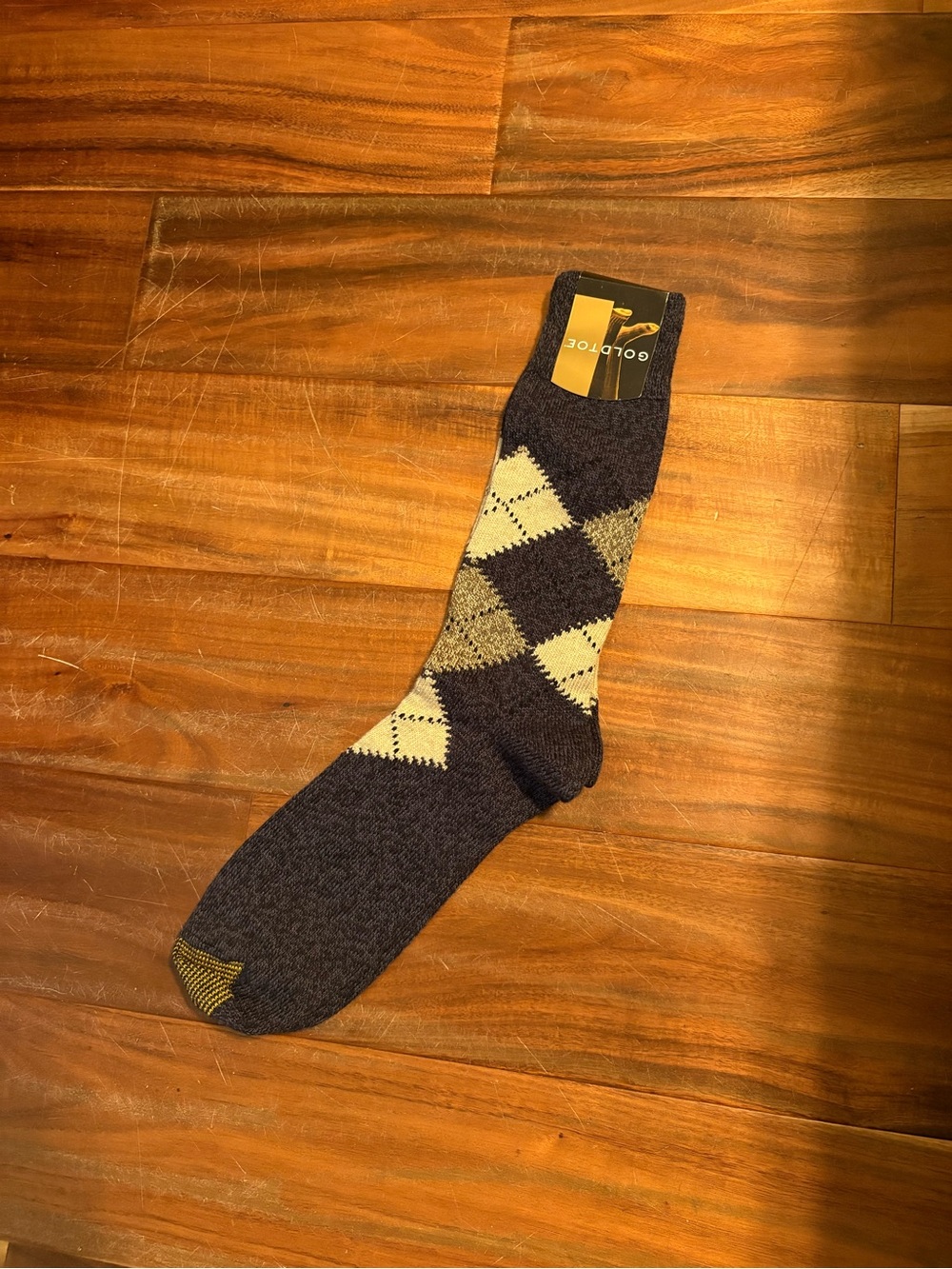 NWT Gold Toe Men’s Argyle Crew Socks Blue Gray Shoe Size 6–12.5